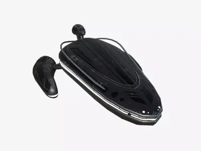 Alien Spaceship UFO H10 Full Black - Sci Fi Spacecraft Design Low-poly 3D model