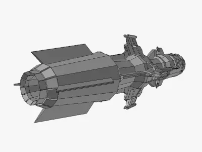 Missile 9 sci-fi low poly Low-poly 3D model