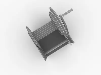 Winch wooden reel 3D model
