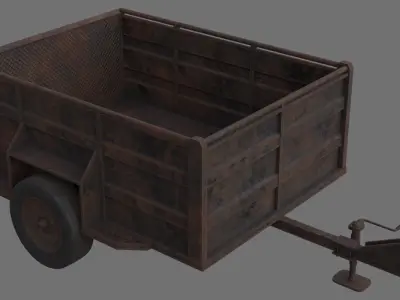 Utility Trailer 1C Low-poly 3D model