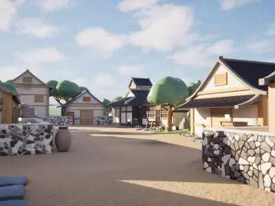 Traditional Village Scene 3D model purchase