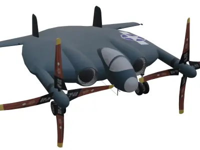 Vought XF5U Low-poly 3D model get
