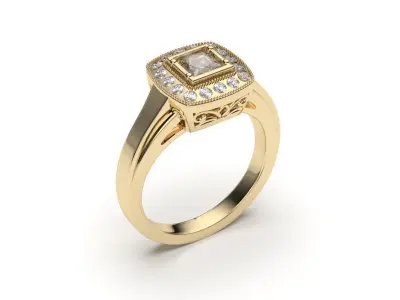 solitaire with ring sizes  8 part S130 3D print model