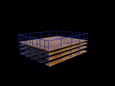 Multi Tier Steel Platform 3D model