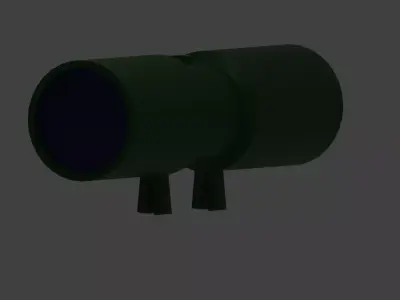 Low quality  sniper scope Free low-poly 3D model