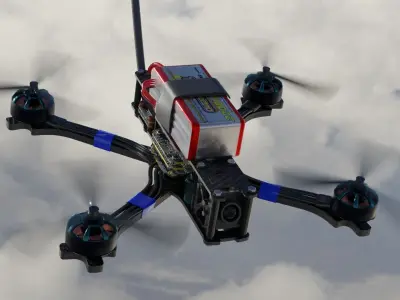 FPV Drone Source One V5 frame Low-poly 3D model