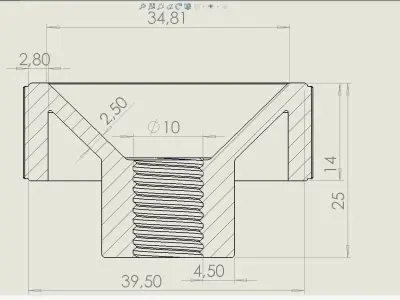 3D Nuts M10 06014-11401024  Knurled-nuts plasitc 3D Print Model 3D print model