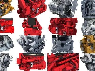 Truck Engine 3D Models 3D Model Pack