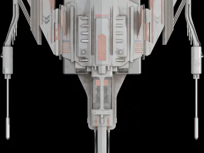 Jet  Trident War Spaceship 3D model