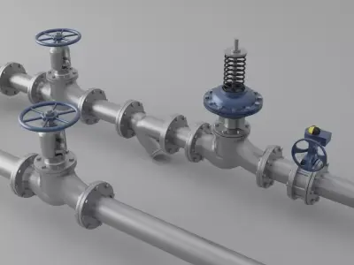 DPCV Piping Assembly Visual Low-Poly 3D model