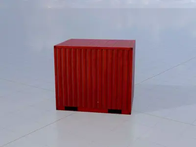 Shipping-cargo-Container traffic red 10ft Low-poly 3D model