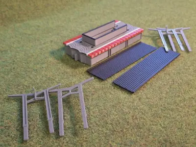 Double Edge Platform Underpass2 1-87 FDM color 3D print model