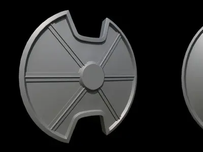 25 Shield Base and High  Low-poly 3D model