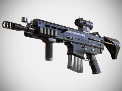  FN SCAR - H - 25 Attachments - Customizable - Highly Detailed - PBR 