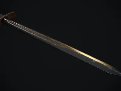 Viking sword Low-poly 3D model 10