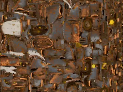 Dieselpunk Shark Submarine 3D Model - Rusted Mechanical Beast Low-poly 3D model