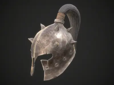 Orc Helmet 02 Low-poly 3D model
