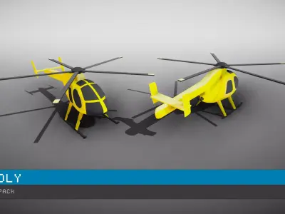 Low Poly Helicopters Pack Low-poly 3D model