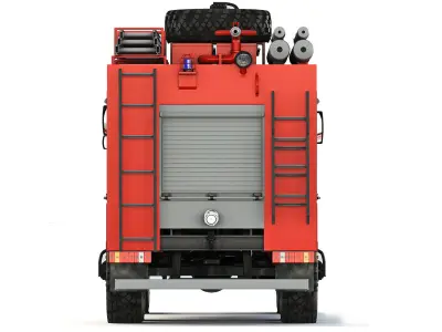 Ural 5557 AC-6-40 fire truck 2021 3D model