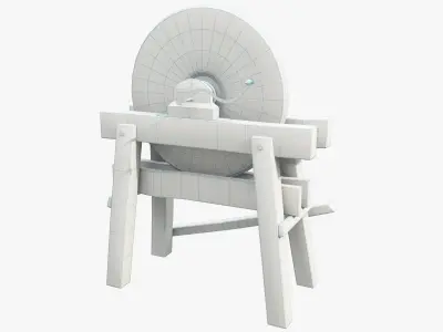 Grindstone grinding wheel Low-poly 3D model