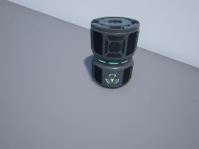 Low Poly Scifi Barrel Low-poly 3D model