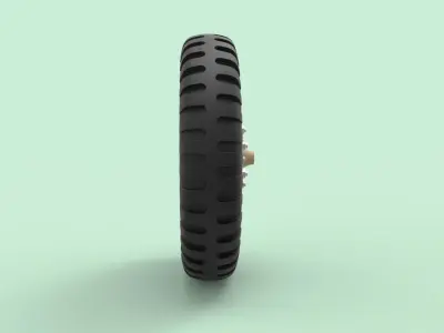 Wheel from old truck 3D model