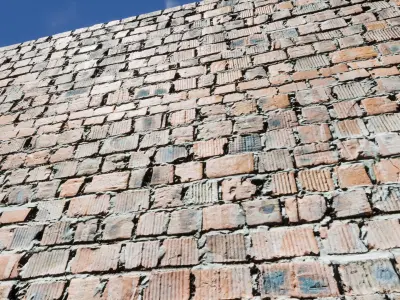 UE Damaged brick walls part 01 Low-poly 3D model