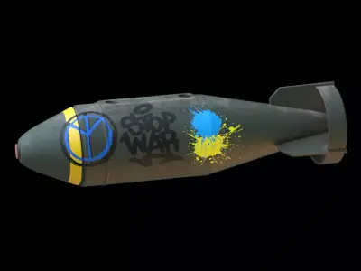 Stop War Bomb Low-poly 3D model