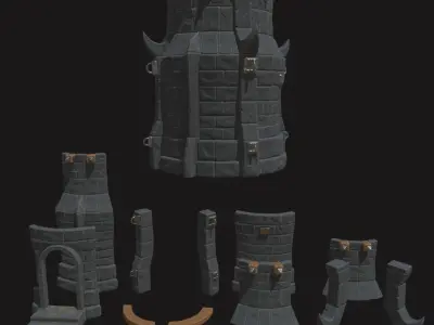 Tower Defense Constructor part Pbr2 Low-poly 3D model