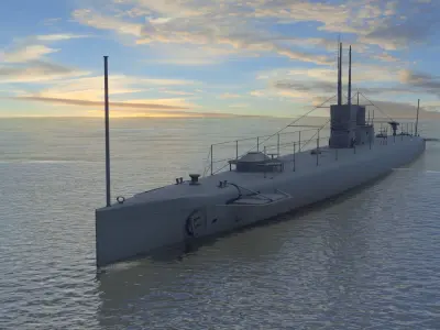 HMS Swordfish Submarine Low-poly 3D model