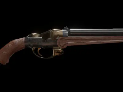 Old gun Low-poly 3D model purchase