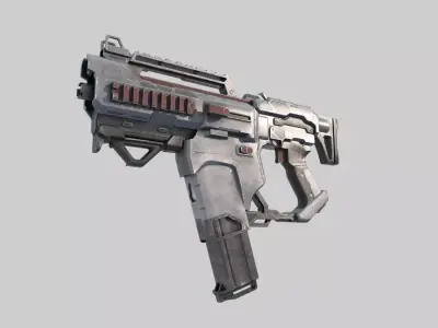 Future sci-fi laser submachine gun 3D model