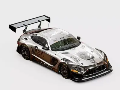 Realistic GT Race Car Model High Detail PBR Textured Sports Car 3D model
