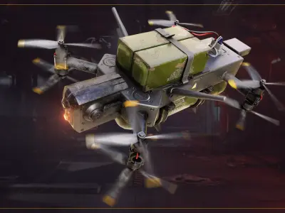 Kamikaze Drone Low-poly 3D model