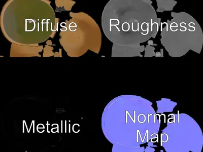 Detailed Military Helmet Model Pack with PBR Textures Low-poly 3D model