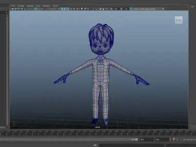 low poly cartoon beard boy Free low-poly 3D model