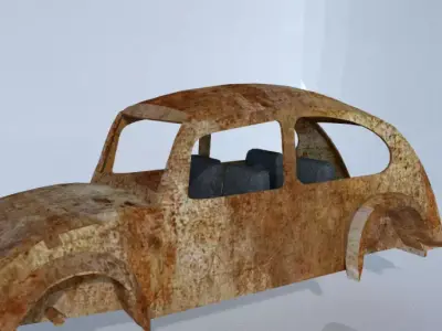 Rusted Car Low-poly 3D model