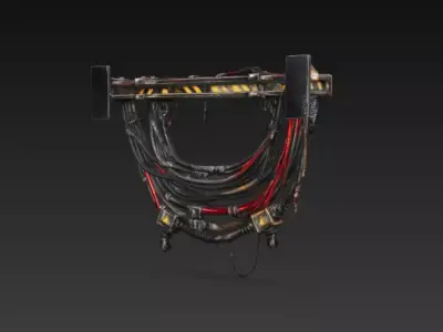 Sci-Fi Industrial Cable Bundle - Hanging Wires System -Low Poly Low-poly 3D model