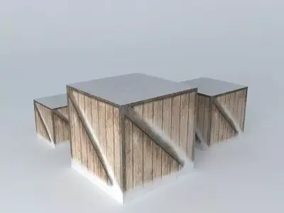 wood boxes snow Free 3D model purchase