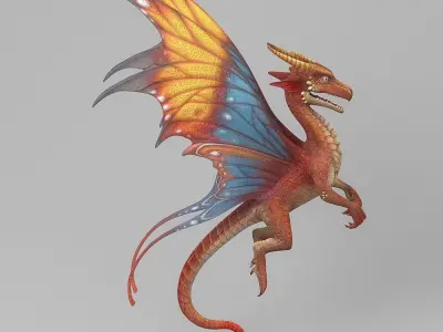 Cartoon Dragon 2 Low-poly 3D model