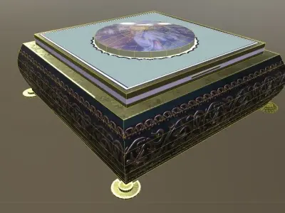 Antique jewelry box Low-poly 3D model