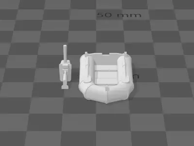 zodiac rubber boat scale h0 1-87 3D print model
