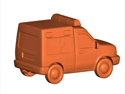 ambulance cartoon vehicle  3D print model