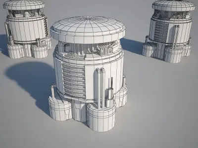 Industrial Building 10 Low-poly 3D model