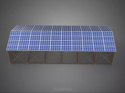 PHOTOVOLTAIC SOLAR PANEL TOP ROOF GREENHOUSE HOTHOUSE GLASSHOUSE 3D model