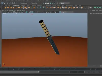 Knife on table Free 3D model