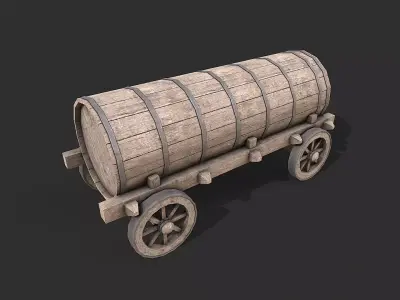Medieval Environment Props 2 Carts  Wagons Pack Low-poly 3D model