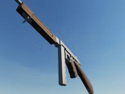 M1A1 Thompson SMG Low-poly 3D model