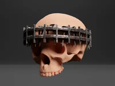 Medieval Head Nail Crown  Low-poly 3D model