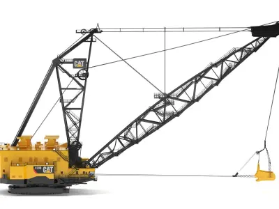 CAT Draglines 8200 Heavy Duty Excavator Mining Equipment 3D model
